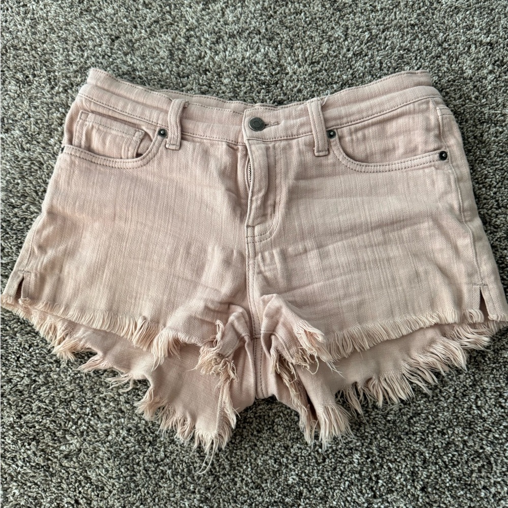 Pistola Pink Distressed Jean Shorts with Frayed Hem size 27 ✨MAKE AN OFFER ✨